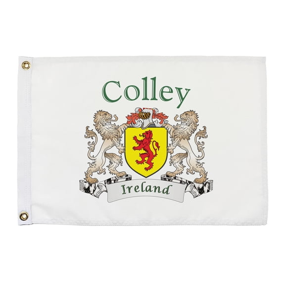 Colley Irish Coat of Arms Small White Flag - 16"x10.5" inches
