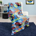thumbnail image 4 of Official Hot Wheels Fleece Blanket | Super Soft Warm Blue Throw, Flame Design |, 4 of 9