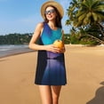 thumbnail image 3 of Balery Night At Lake Aurora Vestidos de verano para mujer con estampado: vestido holgado sin mangas, vestido playero informal y cómodo para días calurosos., 3 of 7