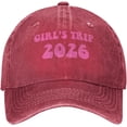 thumbnail image 1 of Girls Trip 2026 hat Funny Girls Weekend Denim Cap, 1 of 6