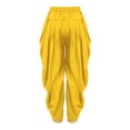 thumbnail image 3 of inlzdz Kids Boys Dance Dhoti Pants Bottom Carnival Party Fancy Dress Loose Fit Yoga Hippie Trousers Gold 8, 3 of 4