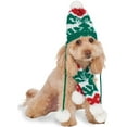 thumbnail image 2 of Christmas Knit Pom Pom Hat and Scarf Pet Costume, 2 of 2