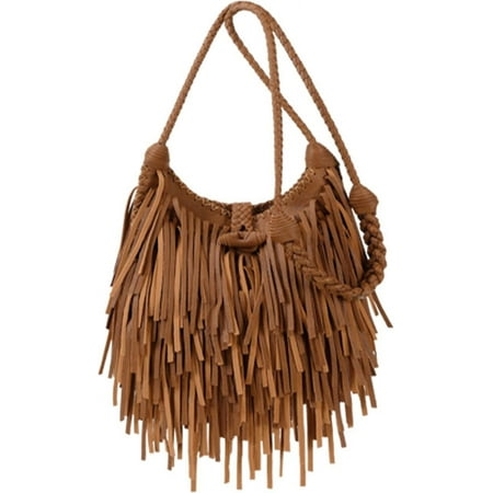 CoCoMangos Women Fringe Tassel Crossbody Bag Hippie Boho Leather Shoulder Bag Vintage Western Cowgirl Purse Country Concert Outfits