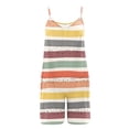 thumbnail image 5 of Summer Romper for Women Adjustable Strap Sleeveless Short Jumpsuits With Pockets Casual Loose Beach Pants Print Fashion Beach Cover Up, 5 of 7