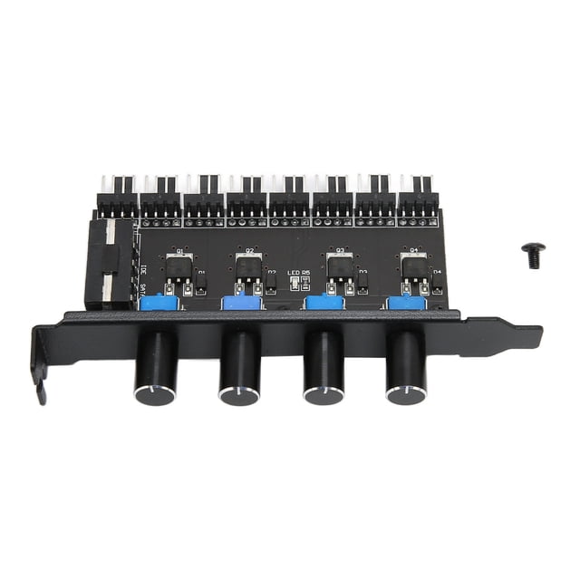 Concentrador de ventilador para PC con 4 perillas, 8 canales, interfaz de 4 pines, 72 W, soporte PCI, controlador de velocidad del ventilador para CPU, chasis, HDD, VGA, PWM