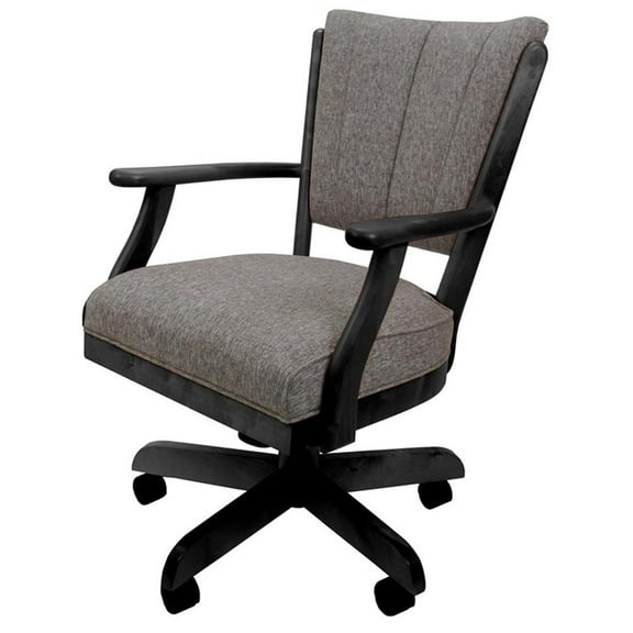 Classic Caster Solid Wood Dining Chair - Mojave Gray - Black