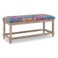 thumbnail image 1 of Linon Isla Multi Patterned Upholstered Wood Bench in Blue, 1 of 9