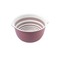 thumbnail image 2 of Yhmxh Organizadores y almacenamiento Cesta de drenaje, cesta doble para verduras, cuenco de plástico para lavar verduras, plato de frutas casero Almacenamiento de ducha Almacenamiento de juguetes, 2 of 5
