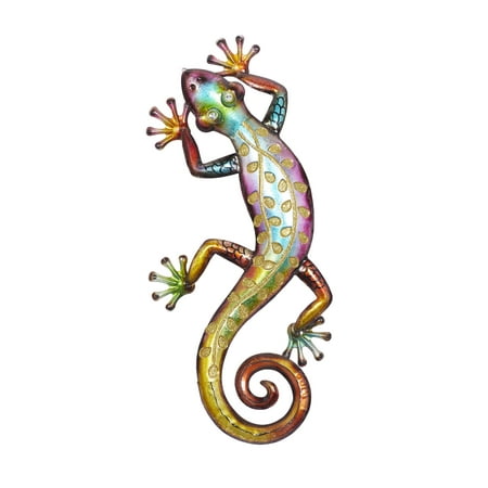 UPC 758647552443 product image for DecMode Multi Colored Metal Indoor Outdoor Lizard Wall Decor | upcitemdb.com