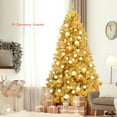 thumbnail image 4 of Costway 7.5ft Artificial Tinsel Christmas Tree w/1258 Tips Foldable Stand Champagne Gold, 4 of 10