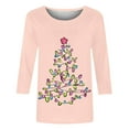 thumbnail image 4 of Qertyioot Femmes Mode Noël Impression Sweat-Shirt, Manches Longues Casual Col Rond Pull Tops, 4 of 5