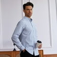 thumbnail image 4 of Alimens & Gentle Men's Plaid Button Down Shirts Cotton Long Sleeve Shirts Gingham Shirt, 4 of 8