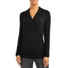 Sofia Jeans Faux Wrap Front V-Neck Knit Top Women's