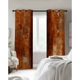 thumbnail image 3 of Fsddascl Burnt Orange Blackout Curtains for Bedroom/Living Room, Thermal Insulated Kitchen Curtains, Retro Oil Painting Modern Abstract Art Aesthetics Grommet Darkening Window Treatment 52"x54"x2, 3 of 8