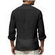thumbnail image 4 of Camisetas de Manga Larga Casual Color Sólido Botón de Cuello Redondo Detalle Camiseta Suave para Deportes Primavera Diaria, 4 of 5