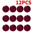 thumbnail image 2 of Juego de 12 bolas de Navidad con adornos de terciopelo de 2,36 pulgadas con aro colgante para decoración del hogar y fiesta de Navidad, 2 of 5