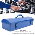 thumbnail image 3 of Blue Tool Chest Blue Toolbox Metal Structure Portable Tool Storage Organizer with Unique Style Design Suitable for Outdoor Work Made of High Grade Metal, 3 of 7