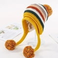 thumbnail image 3 of SikaFu New Knitted Hat Thick Warm Two Layers Earflap Hat Fleece Lined Colorful Big Ball Skullies Beanies Women Winter Beanie Hat, 3 of 6