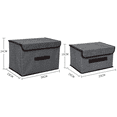thumbnail image 3 of 2-piece Set Large Storage Boxes with Lids and Handles, Collapsible Linen Storage Bins Organizer Containers Baskets Cube with Removable Divider for Home Bedroom Closet OfficeGray, 3 of 5