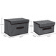 thumbnail image 3 of Contenedores de almacenamiento de tela con tapas, cajas de almacenamiento plegables apilables grises Adepaton 2035330-2, 3 of 5