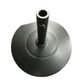 Outdoor 59.5lb Concrete Circular Umbrella Base with Aluminum Collar, Black