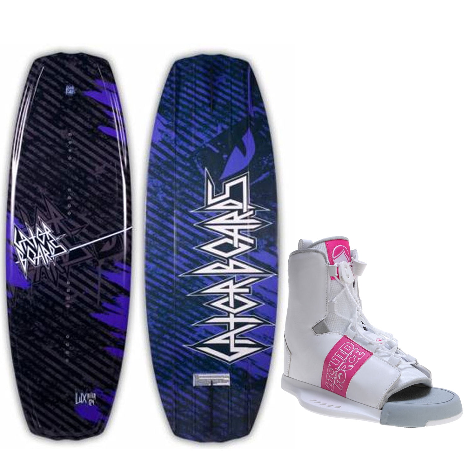 Gator Boards Lux Wakeboard 124 Womens + Liquid Force Alpha Bindings O S 6-10 by Gator Boards