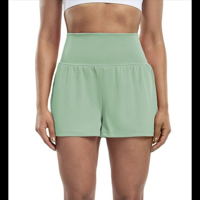 Pantalones Cortos Fluidos para Correr, para Mujer, para Entrenamiento, Atletismo, Gimnasio, Yoga, Cintura Alta, con Bolsillos, Verano. Judías L