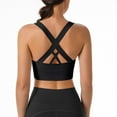 thumbnail image 6 of Women's Strong Hold Sports Bra Wireless Cross Back Yoga Lingerie, Unpadded Seamless Fitness Bustier, High Impact Running Underwear, Breathable Gathering Gym Vest, Supportive Athletic Bralette, 6 of 7