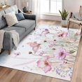 thumbnail image 1 of Area Rugs for Living Room 4x6 ft Floral Butterfly Purple Non-Shedding Rug for Bedroom Washable Non-Slip Back Carpet for Home Office and Other High Traffic Areas, 1 of 1