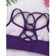 thumbnail image 6 of Yartina Big Girls 2-Piece Dance Gymnastics Sports Outfit Crisscross Back Crop Top with Booty Shorts Purple 6, 6 of 6