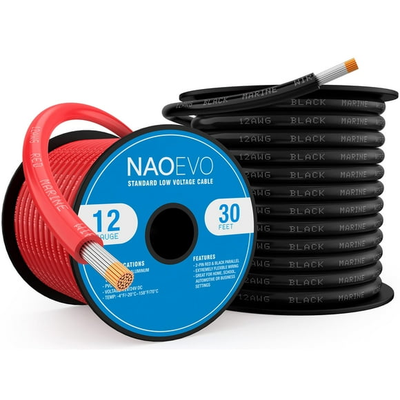 Cable Marino NAOEVO calibre 12 de cobre estañado PVC 18 m IP68