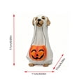 thumbnail image 3 of Cadancy Halloween Decor Ghost Dog Statue Holding Pumpkin Basket Figurine for Tabletop Mantle Shelf Home Living Room Bedroom Fall Holiday Gift Party Decor, 3 of 7