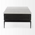 thumbnail image 3 of HomeRoots 393169 Wood & Marble Coffee Table, Dark Brown, 3 of 5