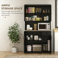 Buffet with Hutch, Kitchen Pantry Storage with Microwave