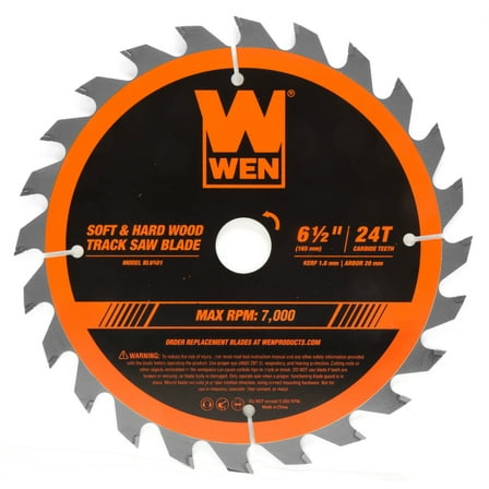 WEN 6.5-Inch 24-Tooth Carbide-Tipped Track Saw Blade, BL6501