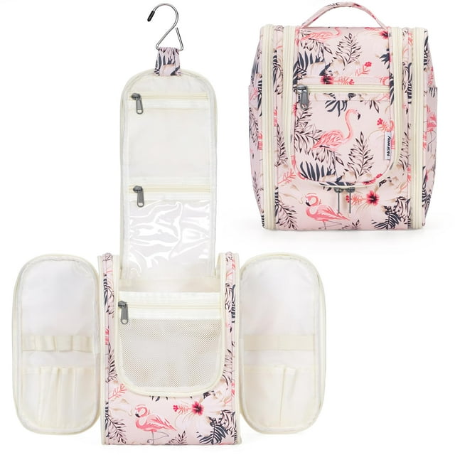 Neceser colgante Narwey, organizador de maquillaje de viaje, color beige