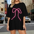 thumbnail image 2 of IWRICH Bow Shirts for Women Oversized Graphic T Shirts Cute Trendy Casual Tees Tops Black1 XL, 2 of 4