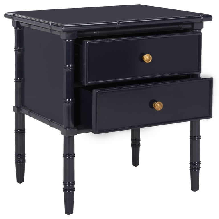 safavieh mina modern coastal dresser SAFAVIEH Mina Modern Coastal 2-Drawer 25"H Bamboo Nightstand Brown