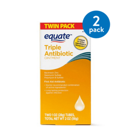 (2 Pack) Equate First Aid Antibiotic Ointment, 2 Oz, 2 (Best Antibiotic For Yeast Infection)