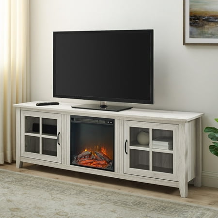 Manor Park Farmhouse Fireplace TV Stand for TVs up to 80", Birch