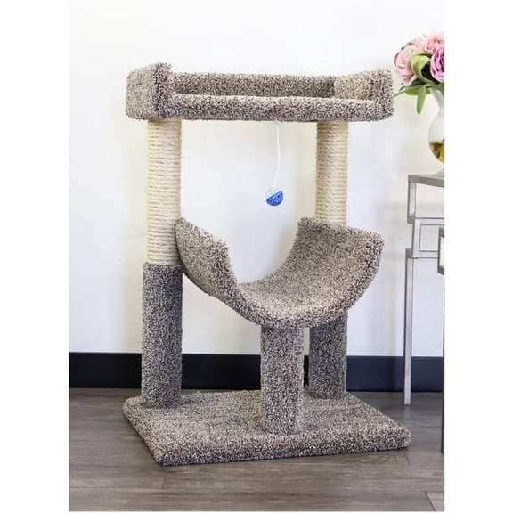 Cat Window Perch - Large Indoor Cat Tree 30" High - Tan