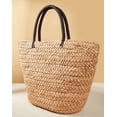 thumbnail image 5 of Kukuzhu Women Tote Bag Straw Woven Handbag Trendy Summer Ladies Girls Beach Travel Bucket Bag, 5 of 5