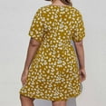 thumbnail image 4 of Nmnitkp Summer Dresses for Women 2025 Fashion Casual Comfort floral dress Short Sleeve V-Neck Dress, 4 of 5