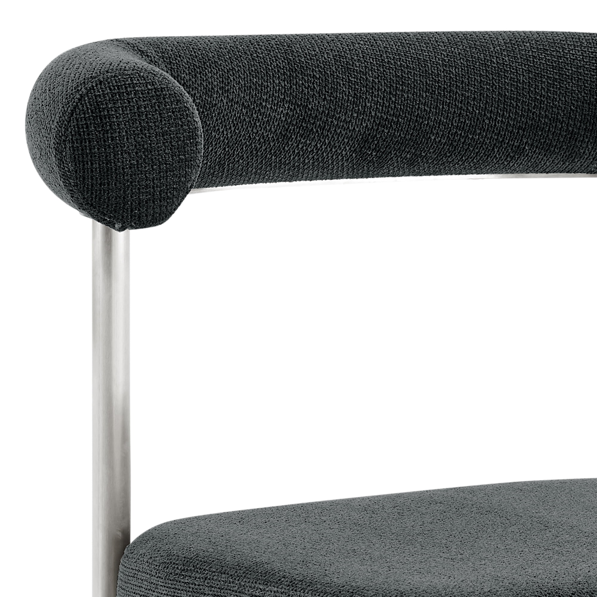 Veronica Shannon 5 Piece Round Dining Set with Charcoal Fabric