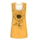 thumbnail image 4 of Puntoco Camiseta holgada cómoda con estampado de moda para mujer con cuello cuadrado y sin mangas, 4 of 5