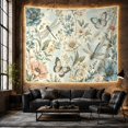 thumbnail image 6 of Blue Flowers and Dragonflies in Serene Vintage Style for Nature Lovers Botanical Art Print Housewarming Gift Tapestry Wall Hanging for Bedroom and Living Room, 6 of 7