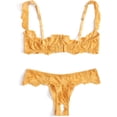 thumbnail image 2 of Conjunto de lencería de dos piezas bordado de encaje transparente para mujer Amarillo M Amarillo M Xishao ropa, 2 of 2