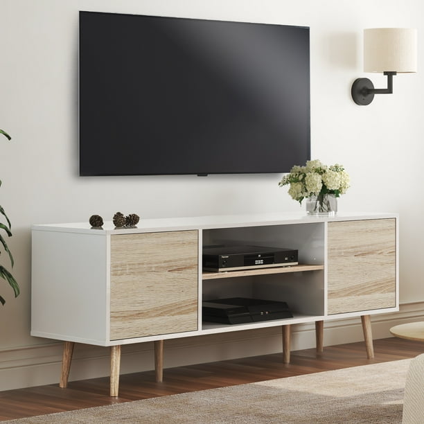 Wampat Mid Century Wood TV Stand for 60 '' Flat Screen , Modern TV