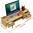 thumbnail image 4 of DIY Office Wood Desk Organizer Multifunctional Wooden Storage Shelf Monitor Stand Riser Desktop Tray with Lock Drawer, 4 of 12