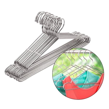 10pcs slip Stainless Steel Clothes Hangers Coat Garment Clothes Hanger Rack, Heavy Duty 32cm